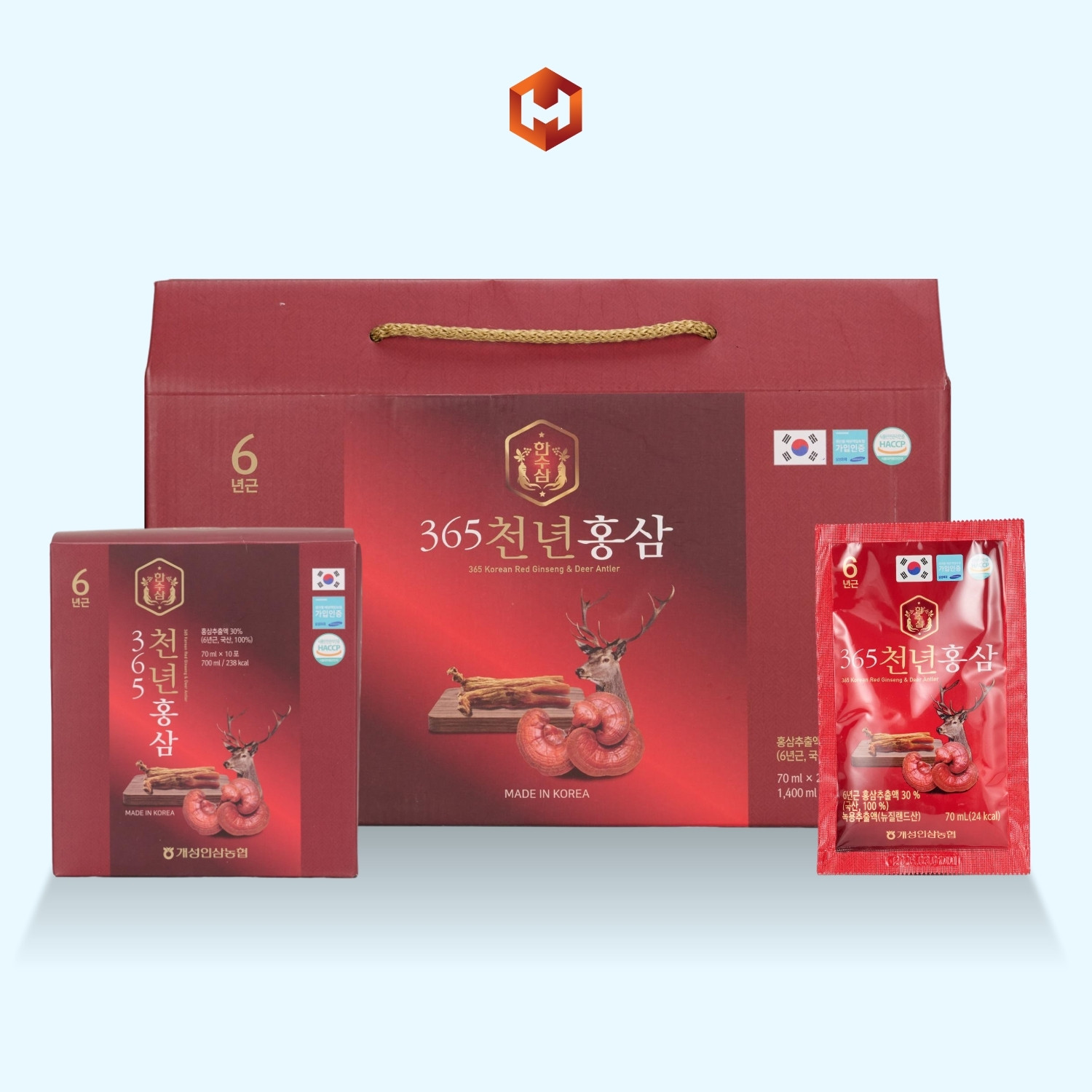 Nước Hồng Sâm Nhung Hươu 365 70ml X 20 Gói